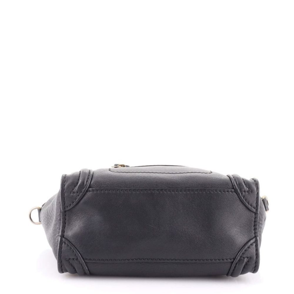 Celine Luggage Bag Smooth Leather Nano Black - Picture 4 of 8